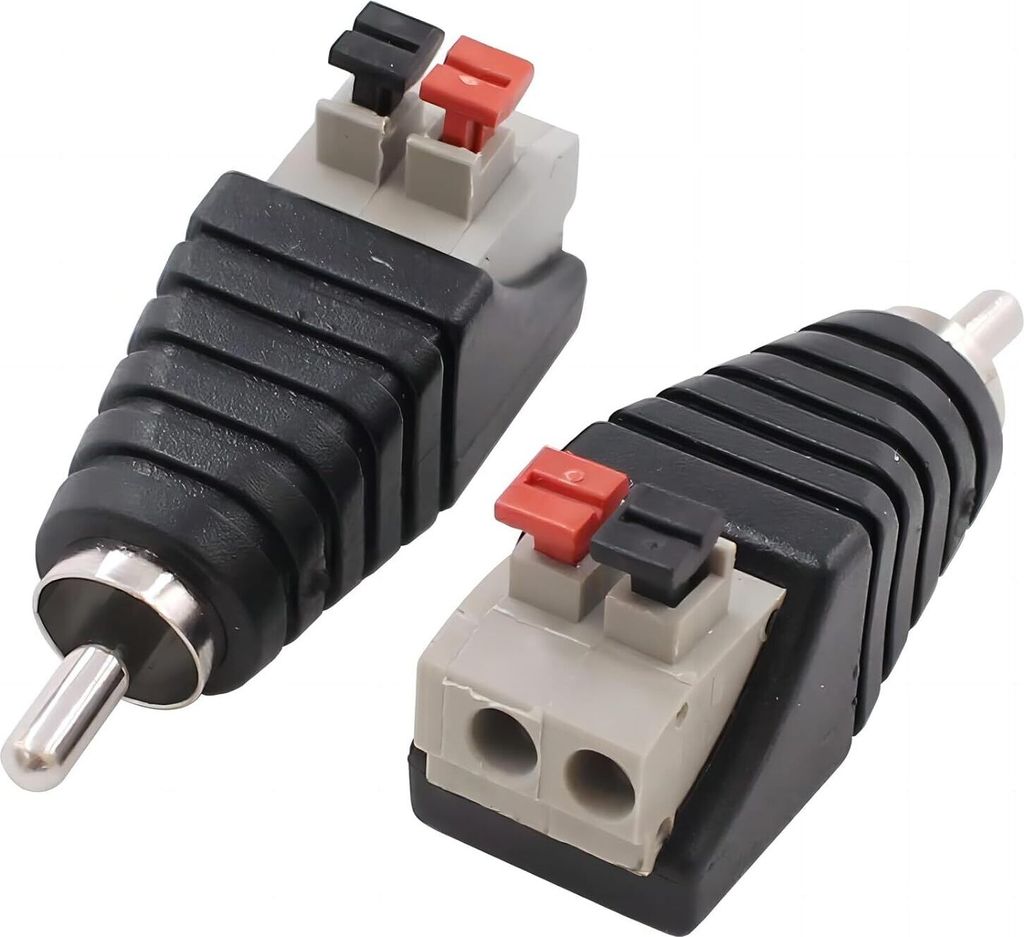 Stk RCA Cinch zu Lautsprecher Kabeladapter Subwoofer Lautsprecher Phono Cinch-Stecker zu AV 2 Schraubklemme Video Audio Federpresse Typ Balun für ...