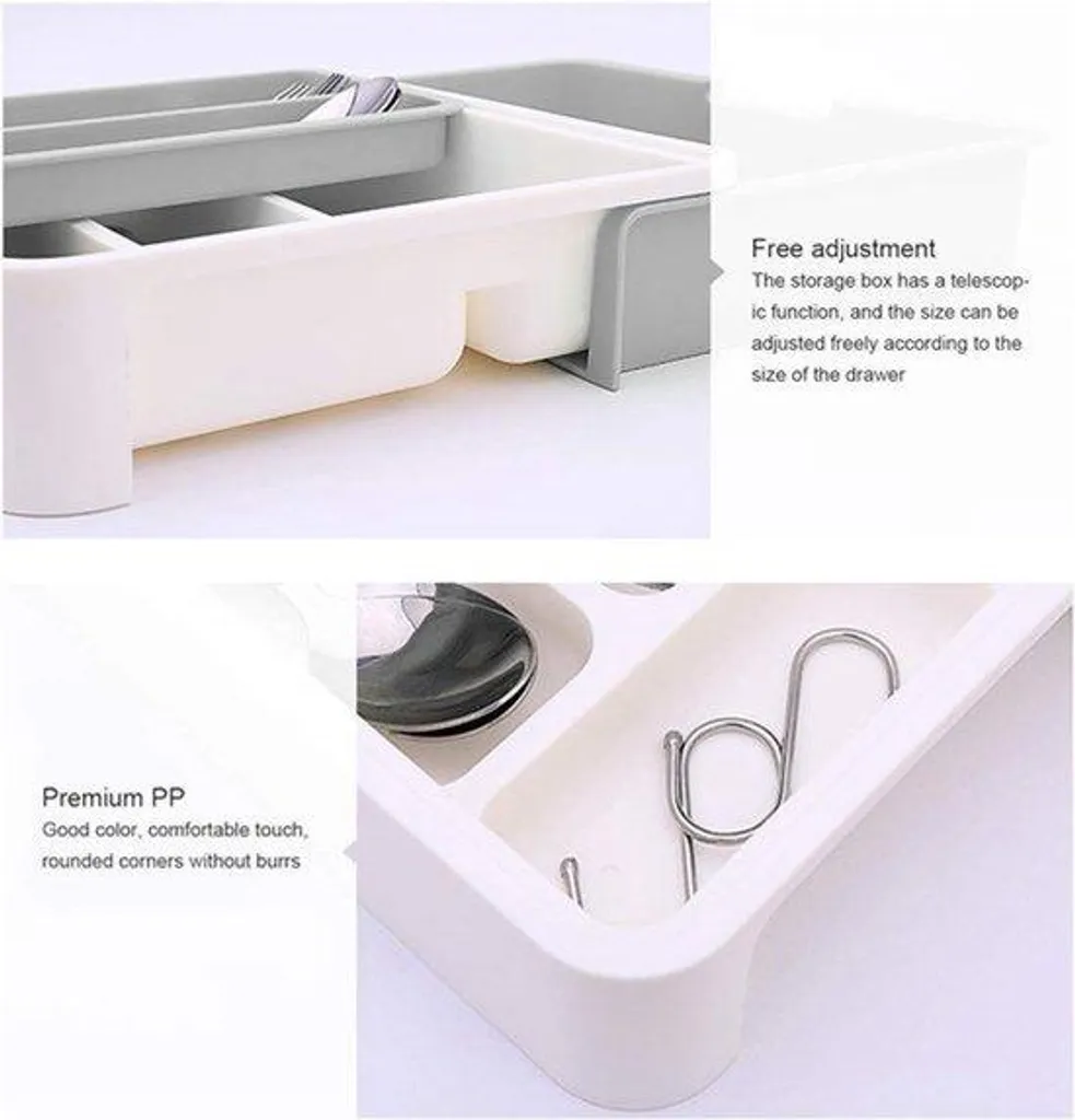 Aménagez votre tiroir de cuisine avec ce range-couverts modulable blanc