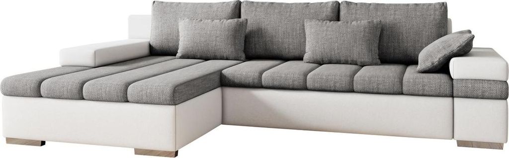 MIRJAN24 Ecksofa Bangkok, Stilvoll L-Form Sofa mit Schlaffunktion und Bettkasten, Wohnlandschaft (Seite: Links, Soft 017 + Lawa 05)