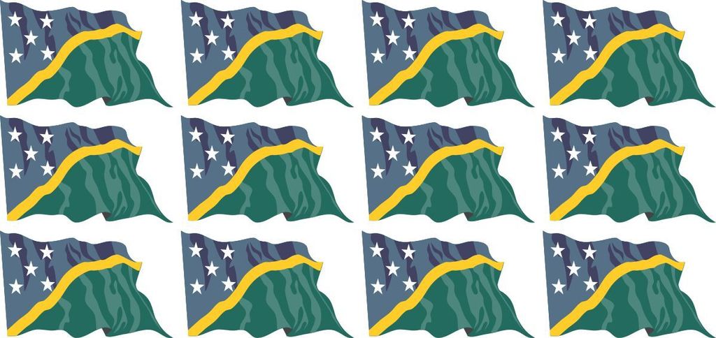 Mini Aufkleber Set - Pack wehend - 50x31mm - selbstklebender Sticker - Salomon-Inseln - Flagge / Banner / Standarte fürs Auto, Büro, zu Hause und...