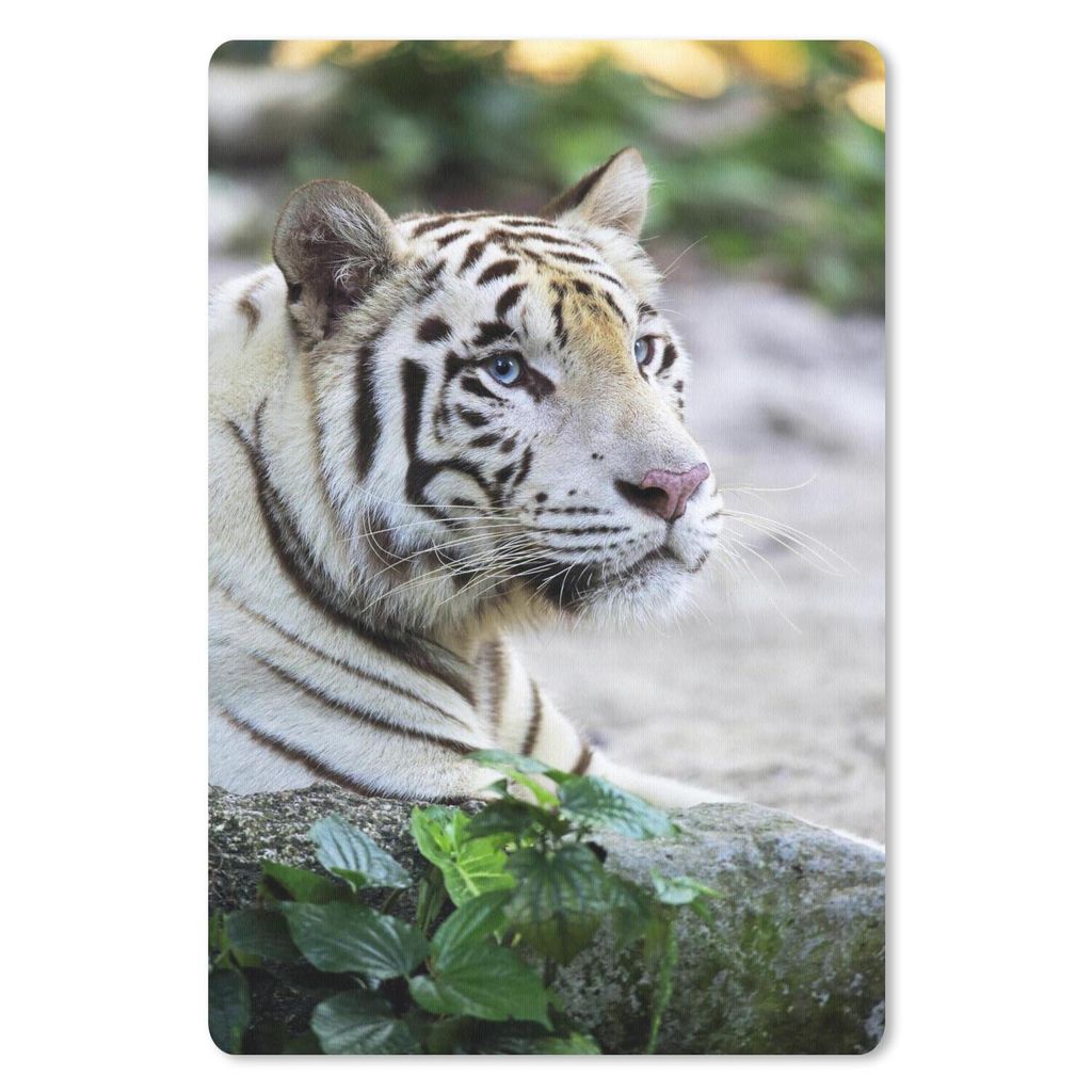 MuchoWow Mauspad Mousepad Tiger - Weiß - Sand 18x27 cm - Mousepads - Maus Mat - Pad - Mausunterlage