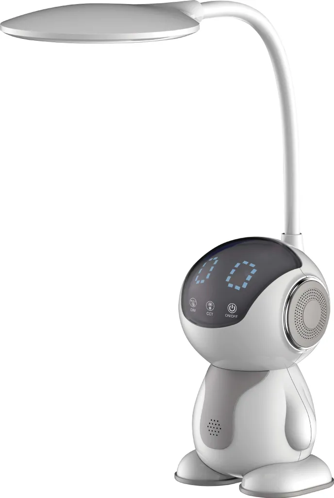 Lampe de bureau grise Maxcom LuminaGlow 7W idéale pour le télétravail