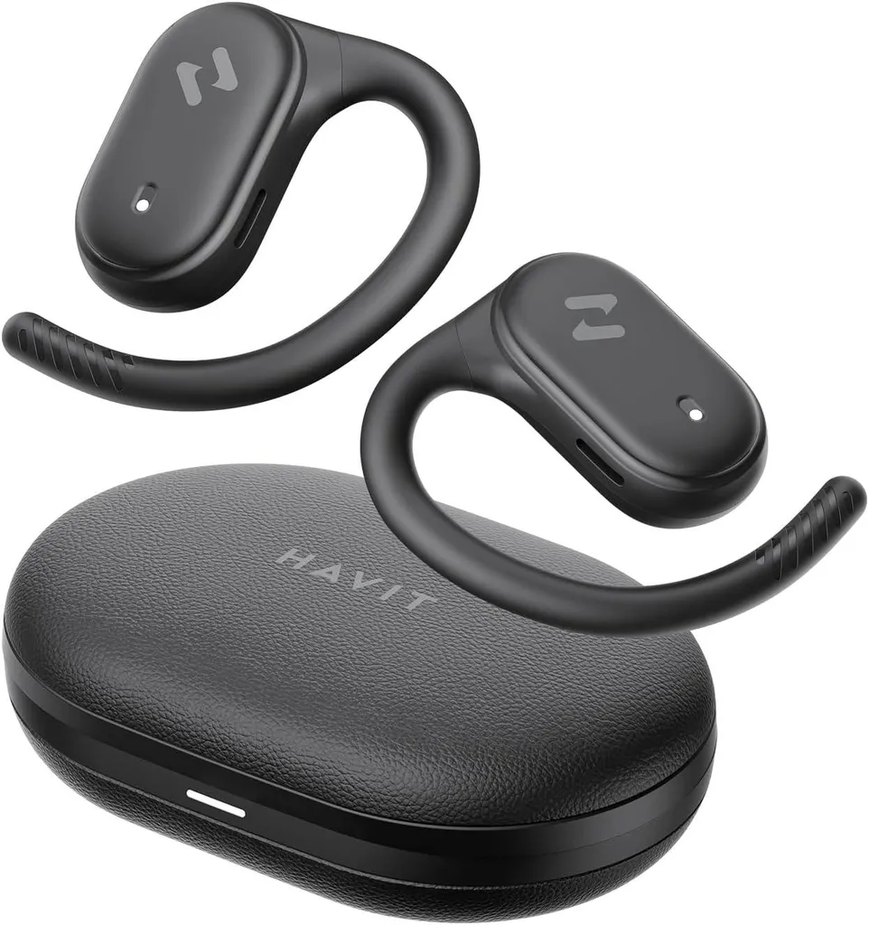 Open-Ear Kopfhörer, 64H Spielzeit Open-Ear Earbuds mit IPX5, Deep Bass, kraftvoller Sound Wireless Bluetooth Kopfhörer Kraftvoller Klang