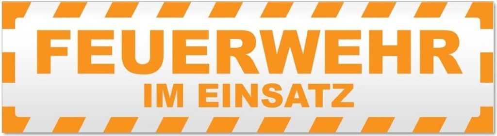 Kiwistar Feuerwehr im Einsatz gestreift Magnetschild Schild magnetisch - 45cm Orange - Magnetfolie für Auto PKW Kfz