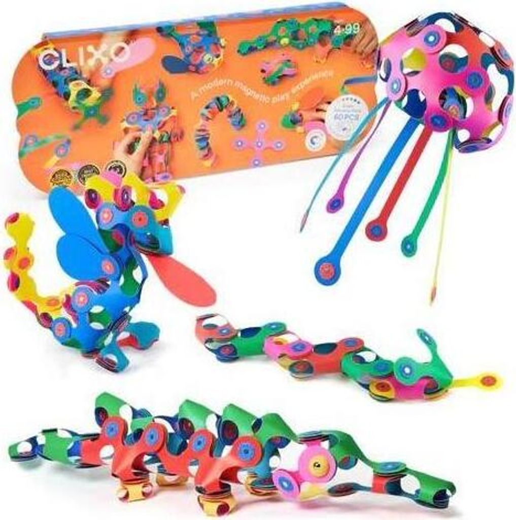 Clixo magnetisches Bauspiel - Super Rainbow (60 Teile) Produktbild 