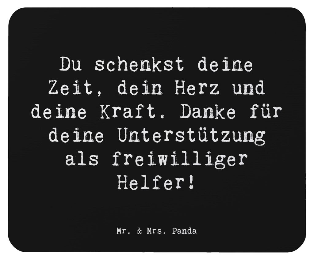 Mr. & Mrs. Panda Mouse Pad Spruch Freiwilliger Dank - Schwarz - Geschenk, Helfer, Bedanken, Geschenke, Mousepad, Mauspad, Danke sagen, Freundschaft...