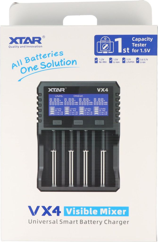 Ładowarka Xtar VX4, ładuje akumulatory litowo-jonowe 1,5 V, Zdjęcie produktu 