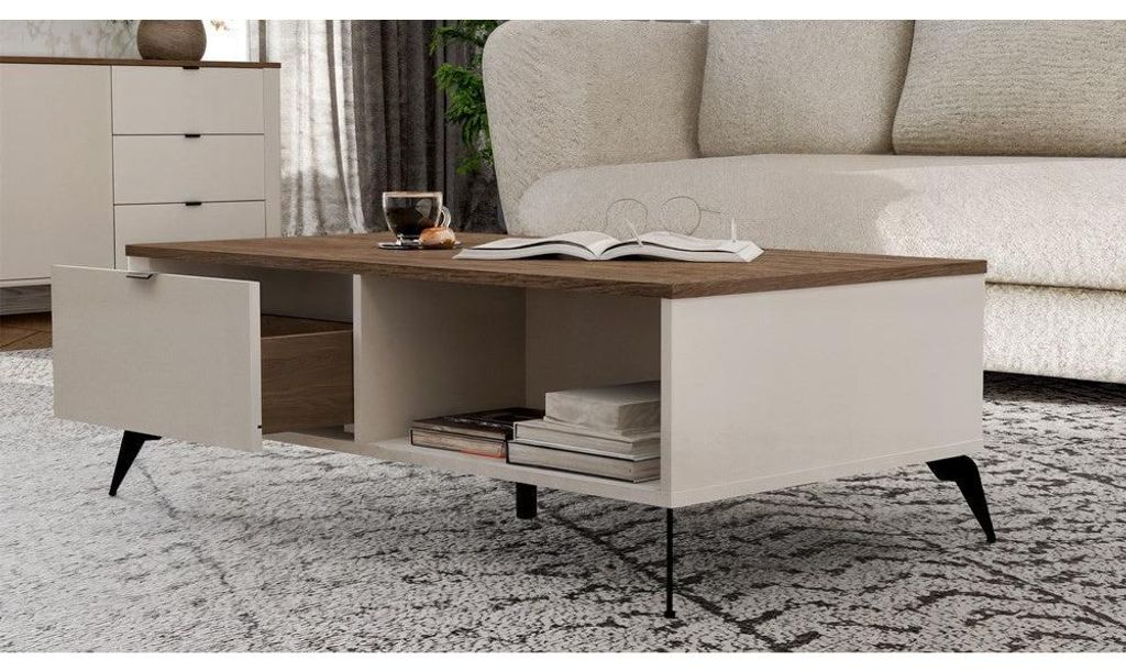 Tavolino da caffè HALDEN - cashmere / rovere Immagine del prodotto 