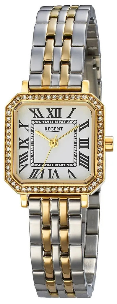 Montre bracelet femme bicolore Regent F-1649 en métal avec cadran rond chic