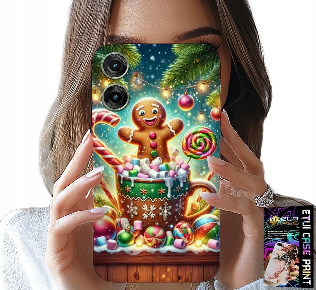 Cover Motorola G55 Natale Gingerbread: Vetro Protettivo Incluso 9H