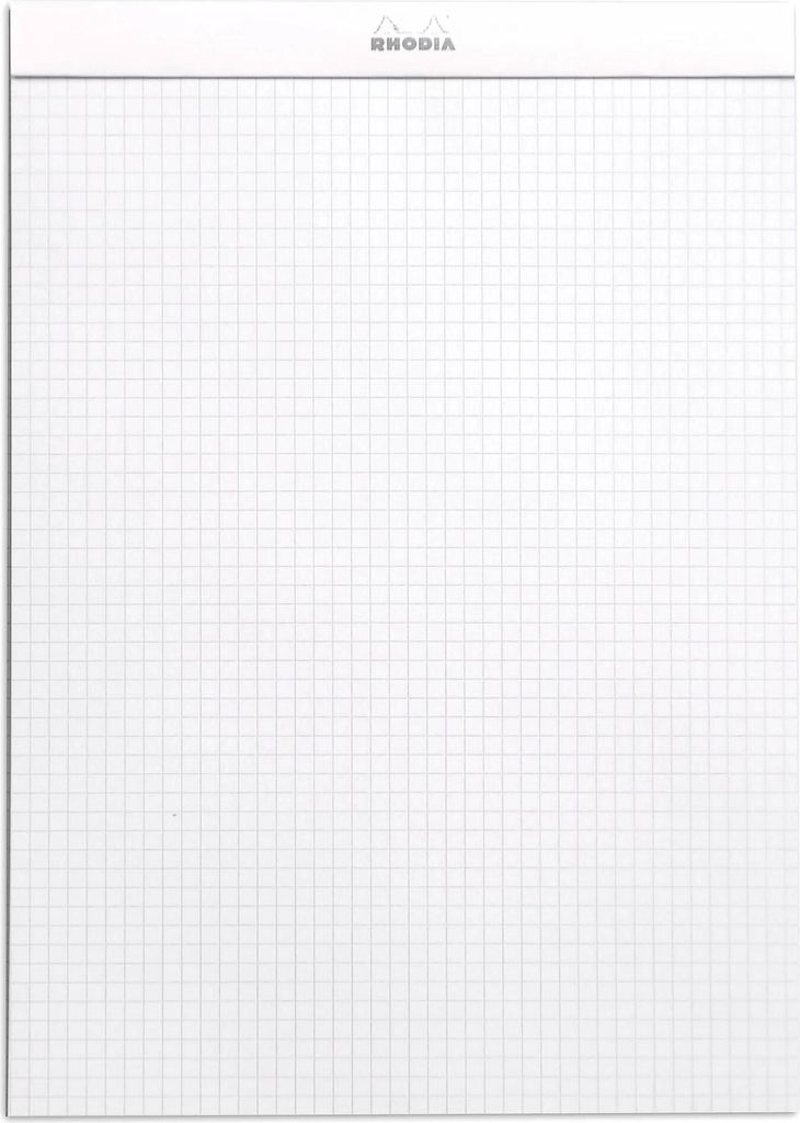 Rhodia 5x Gehefter Notizblock Rhodia No.18 A4 80 Blatt kariert 90g - Weiß 18201C