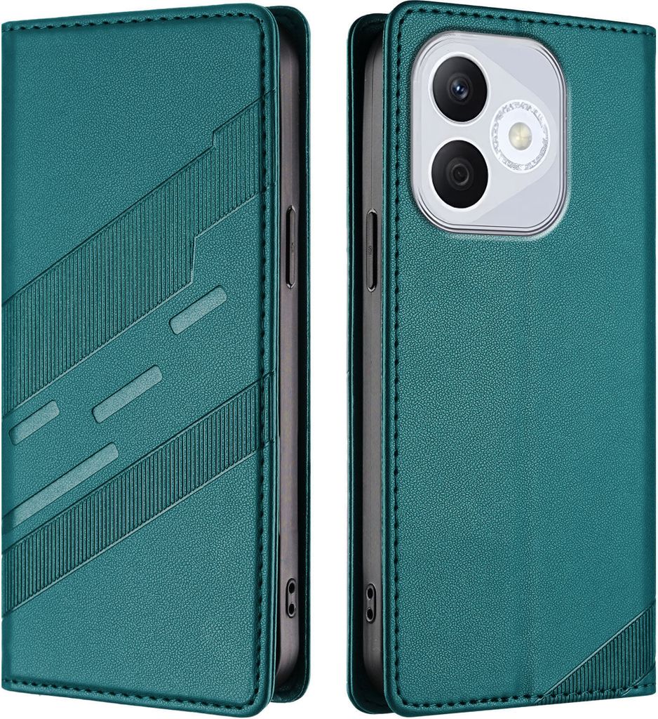 Hülle für Honor 400 Lite, Kunstleder Brieftaschen Handyhülle mit Kartenfach und Standfunktion Grün