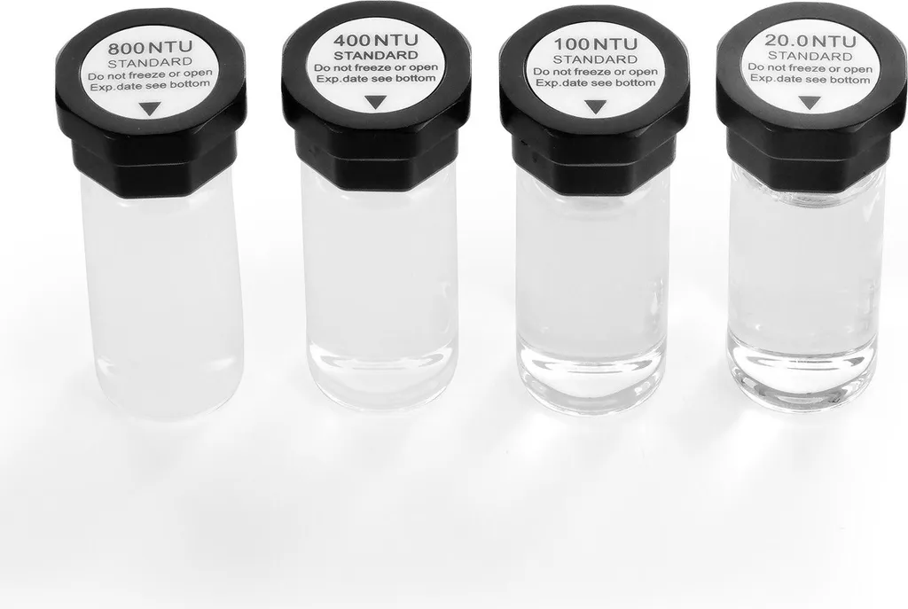 Étalonnage turbidité précis : Kit 4x20 ml NTU avec protection choc