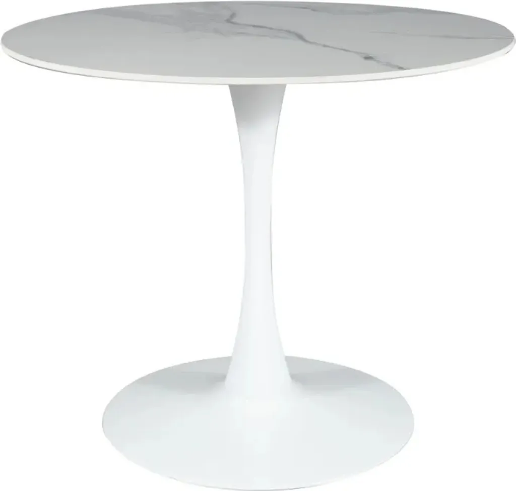 Table ESPERO 90x90 blanc : plateau circulaire robuste et finition mate