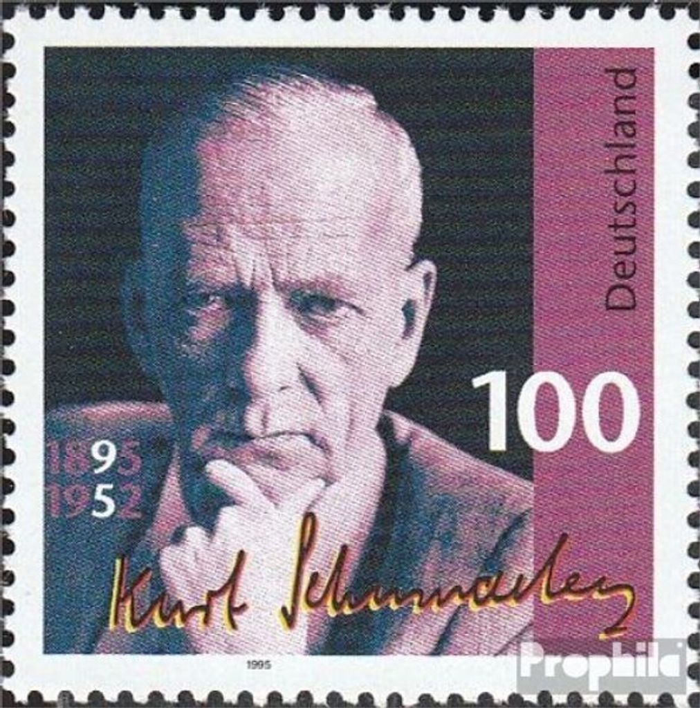 Briefmarken BRD (BR.Deutschland) 1995 Mi 1824 (kompl.Ausg.) FDC 100.Geburtstag von Schumacher