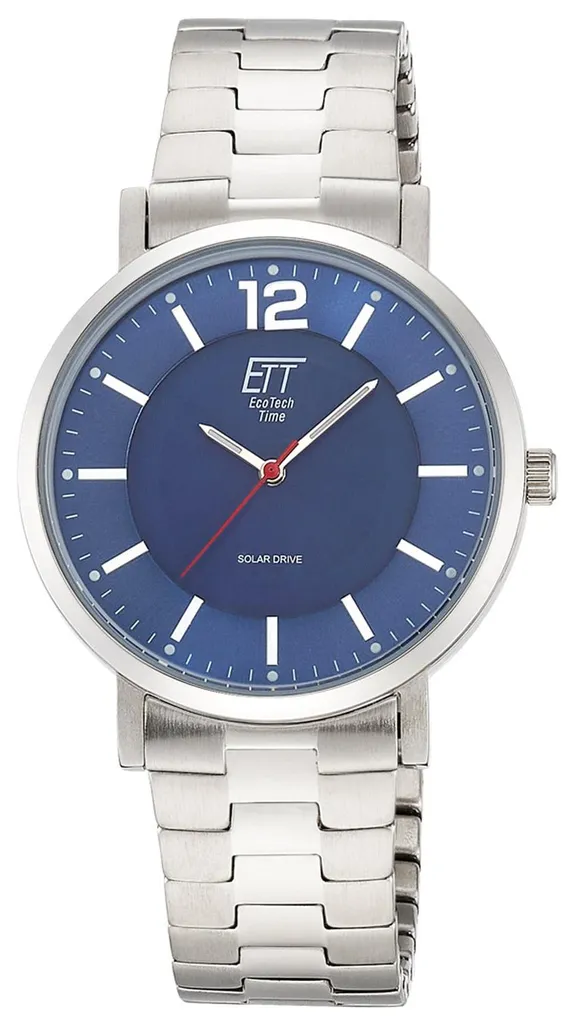 Montre Homme Solaire pour le Bureau et Loisirs en Acier et Bleu