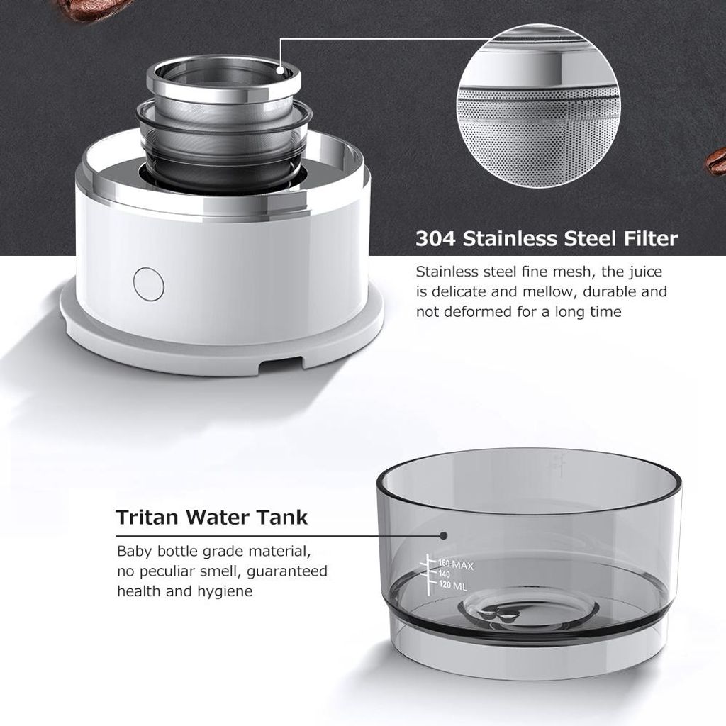 Kaffeemaschine Portable Espressomaschine Tritan Wassertank Mini Electric Drip Outdoor Kaffeekanne