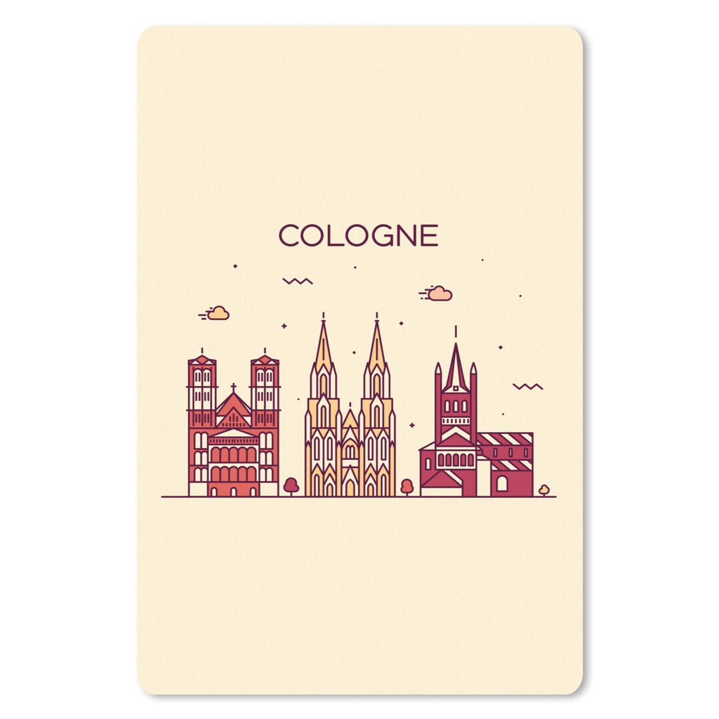 MuchoWow Mauspad Mousepad Köln - Skyline - Deutschland 18x27 cm - Mousepads - Maus Mat - Pad - Mausunterlage