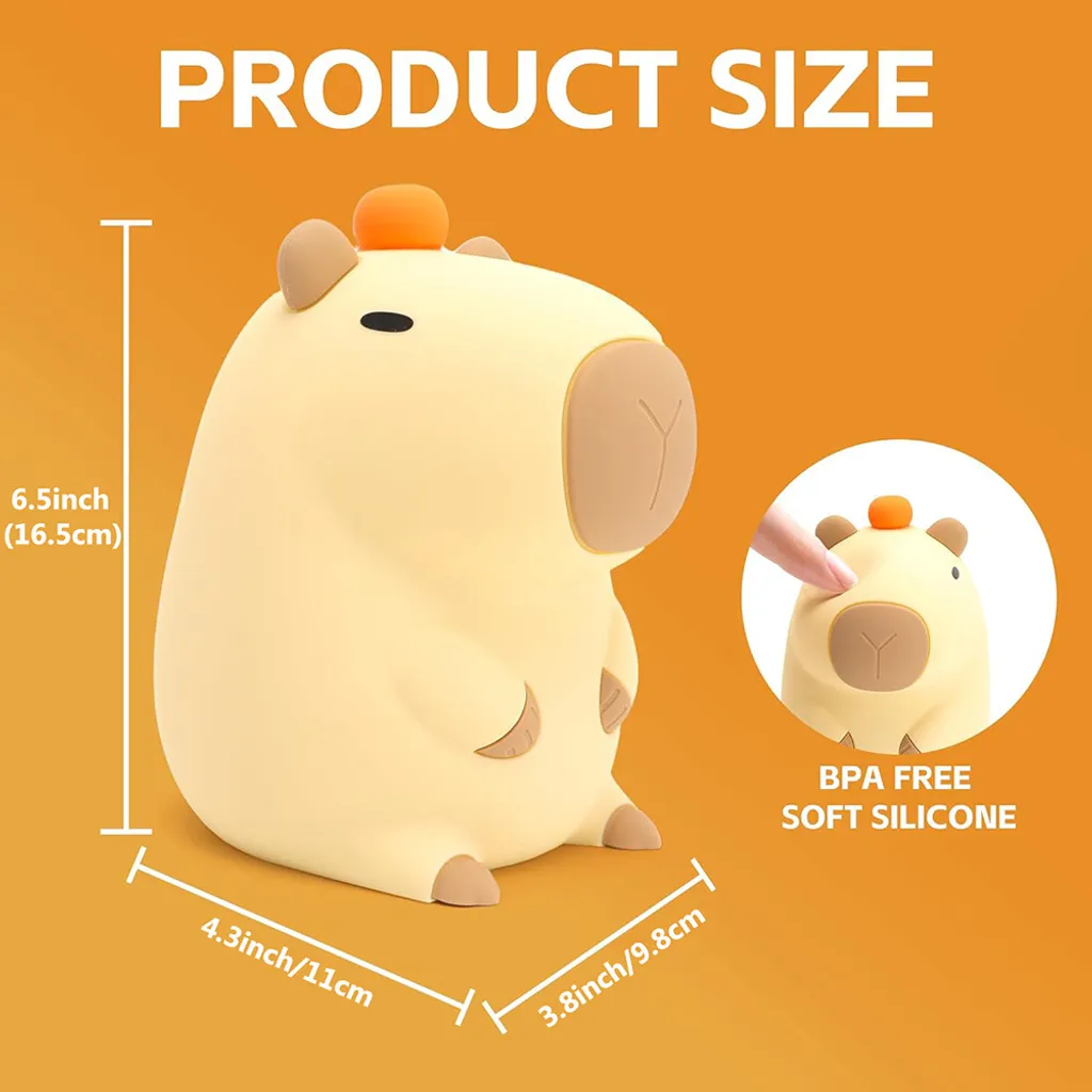 Regalo Capybara per ragazze, Luce notturna Capybara, Lampada da comodino per bambini, Controllo touch, Portatile ricaricabile dimmerabile | Leroy Merlin