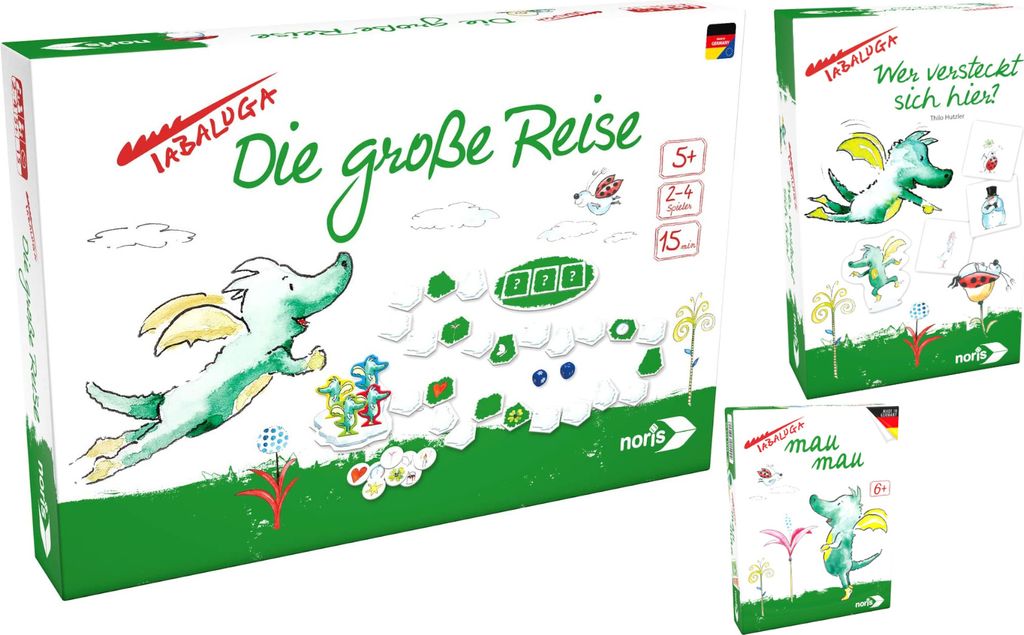 Tabaluga Spiele 3er Set (Die große Reise, Mau Mau, Wer versteckt sich hier?)
