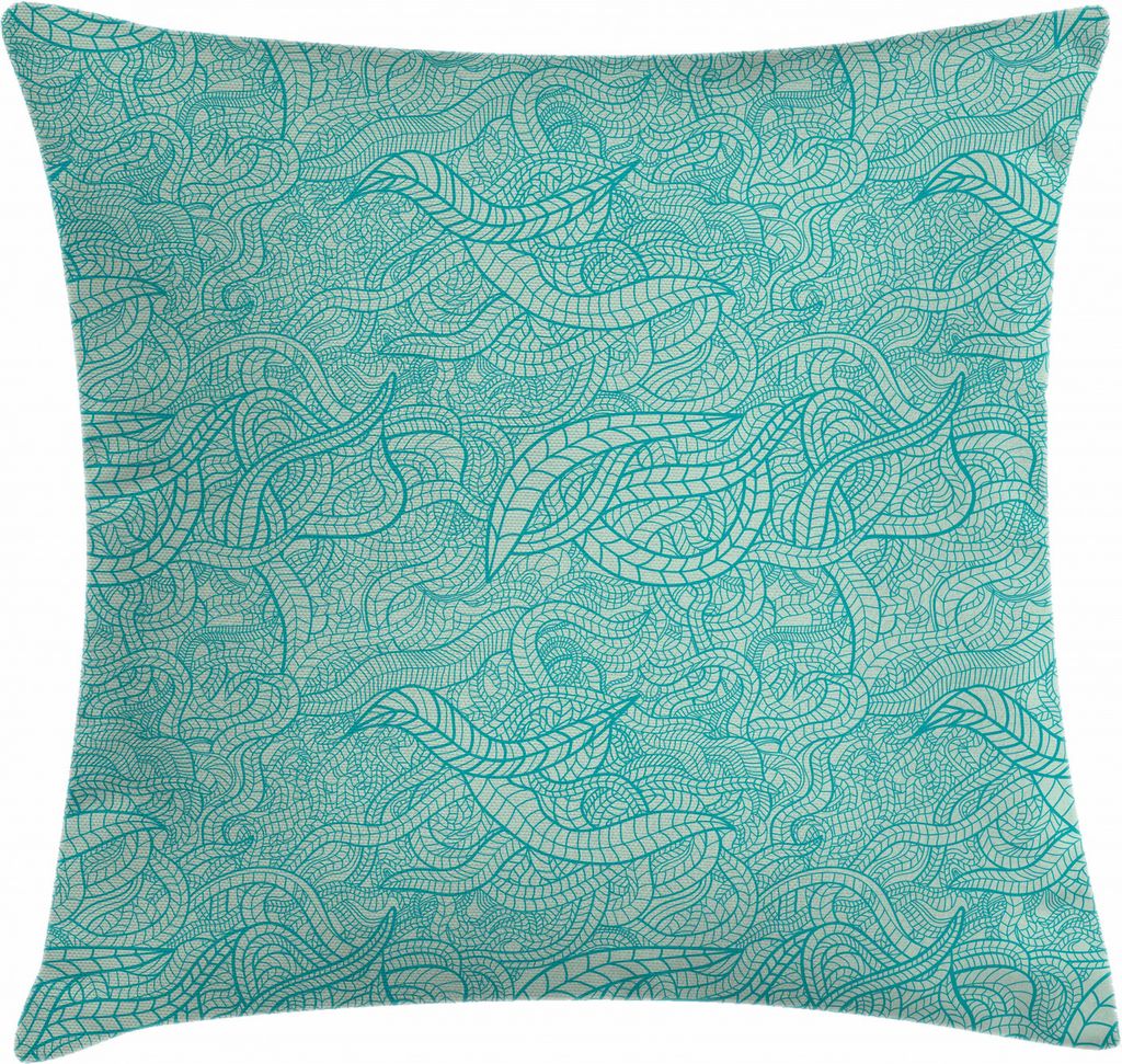 ABAKUHAUS Wasser Kissenbezug, Vintage botanische Blätter, Dekorative Kopfkissenhülle mit Beidseitigem Druck Reißverschluß Waschbar, 50 x 50 cm,...