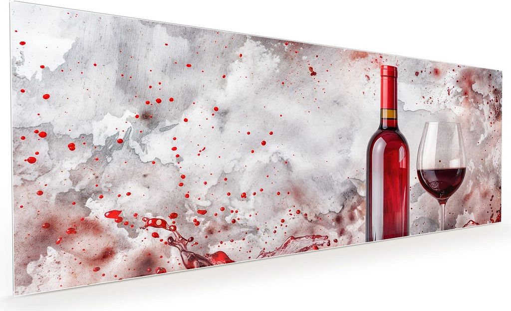 Küchenrückwand Spritzschutz Glas mit Motiv Rotwein mit Glas 40 x 40 cm