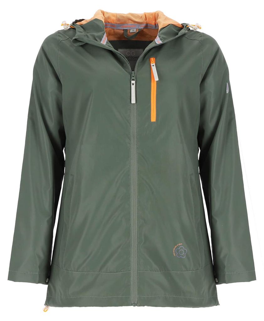 Coastguard Damen Jacke reflektierend mit verstellbarer Kapuze - Outdoor-Jacke mit Reißverschluss-Taschen in Salbei-Sage Größe 48