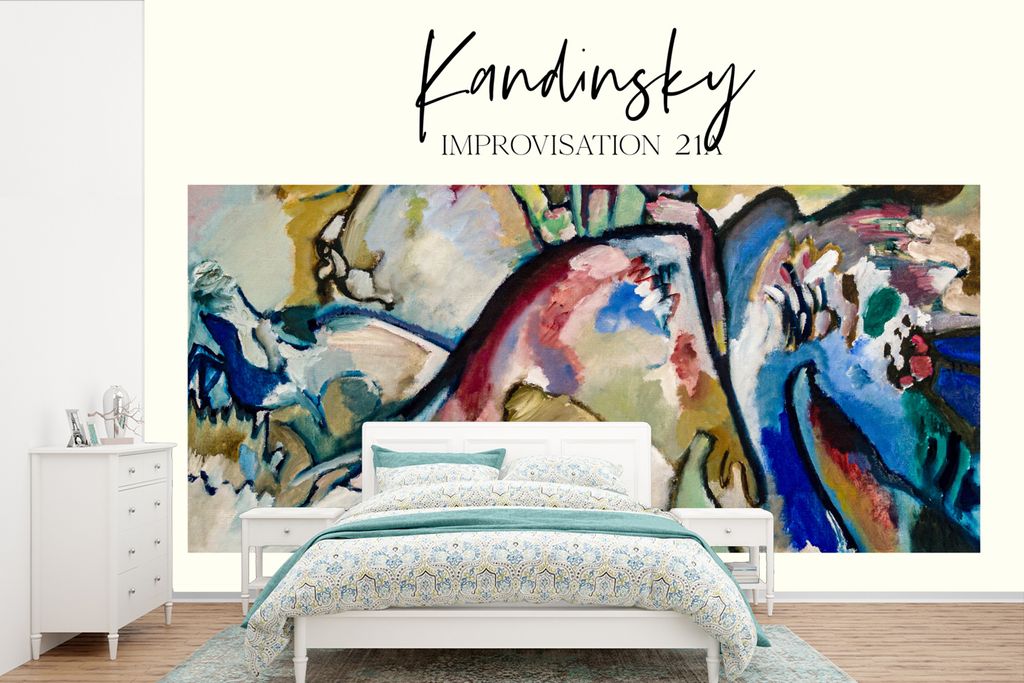 MuchoWow Fototapete für Wohnzimmer oder Schlafzimmer Wandtapete Vinyl Motivtapete Improvisation 21A - Wassily Kandinsky - Alte Meister - 390x260...
