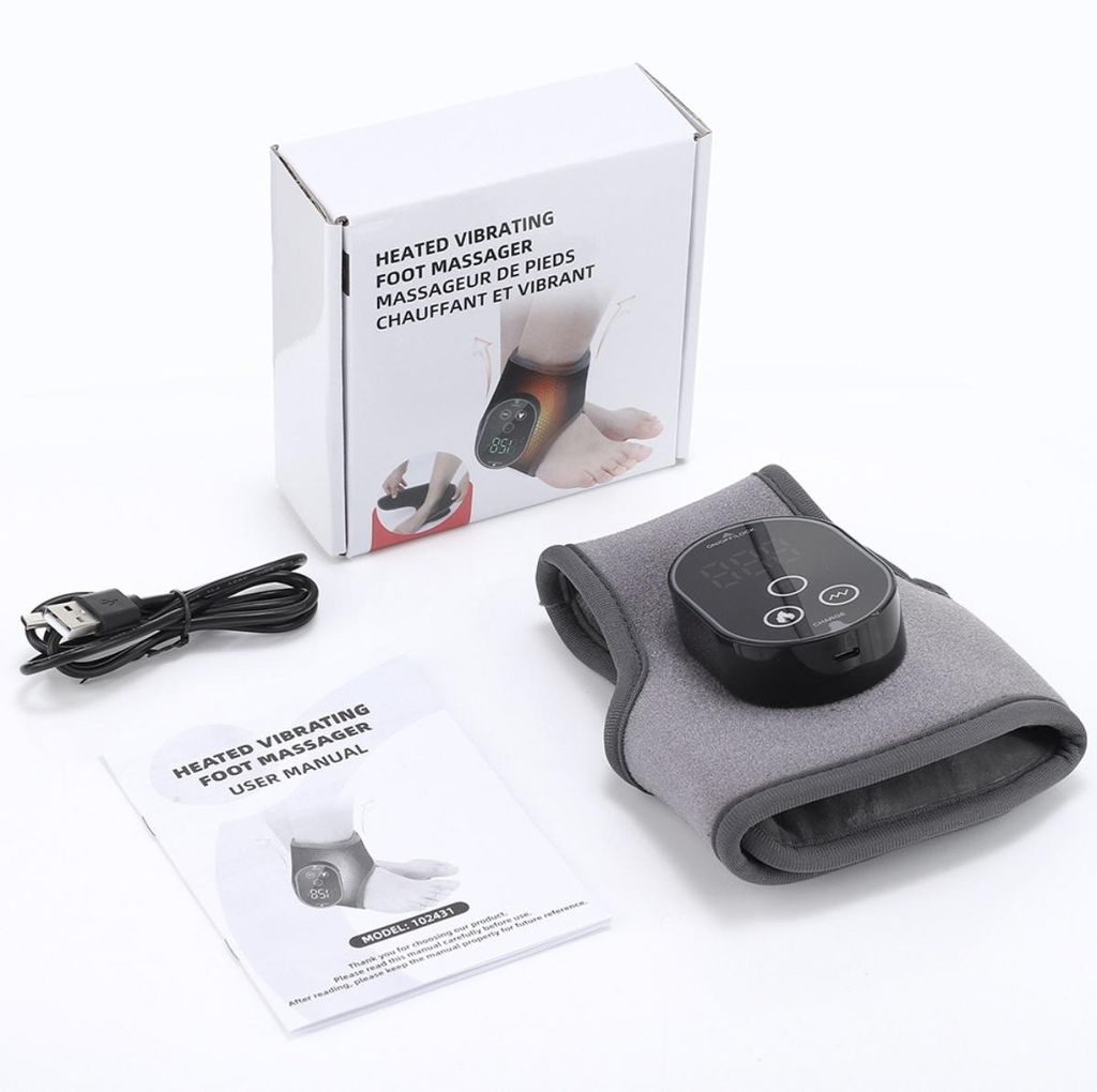 INF Kabelloses beheizbares Knöchel-Massagegerät Neopren 15cmx9cmx16cm Grau