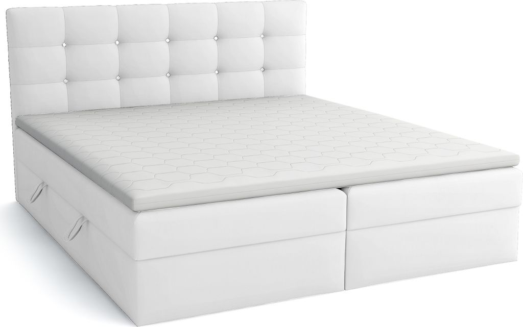 FEDVE Boxspringbett Schlafzimmerbett ORDOS mit 2 Bettkästen, Doppelbett mit Bonell-Matratze und Topper 160x200