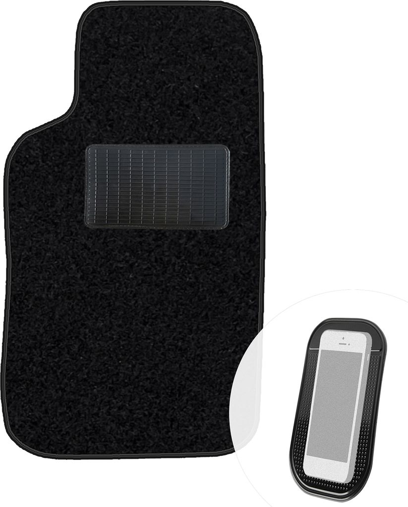 moto-MOLTICO Fahrer Fußmatte Auto Velours Fahrerseite Autoteppiche Schwarz Fahrermatte 1-teilig passend für Ford Scorpio I 1985-1994