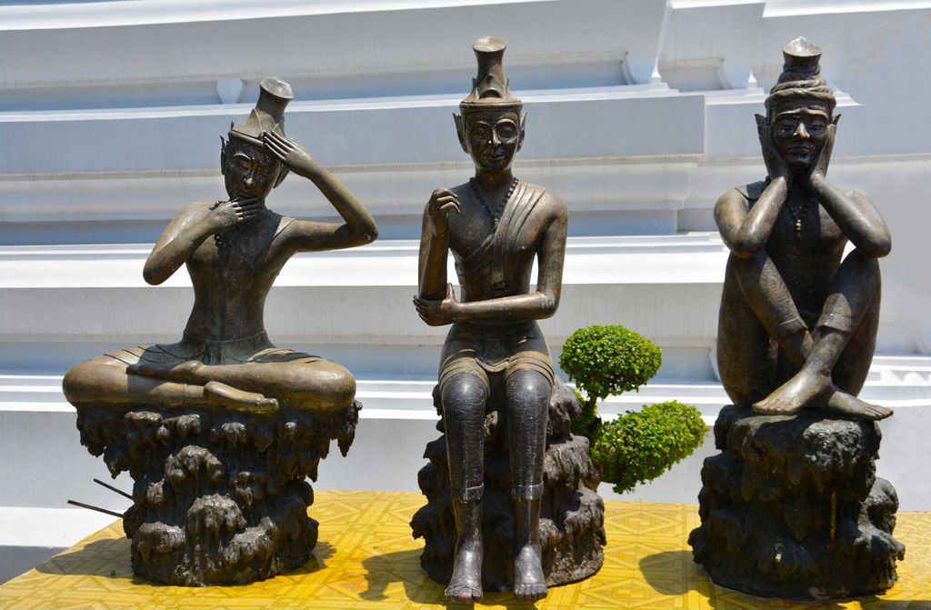 hansepuzzle 13227 - Thai-Yoga-Statuen Puzzle, 500 Teile, Wissenschaft, 46,0 x 30,0cm mit hochwertiger Aufbewahrung, Kartonbox & Beutel