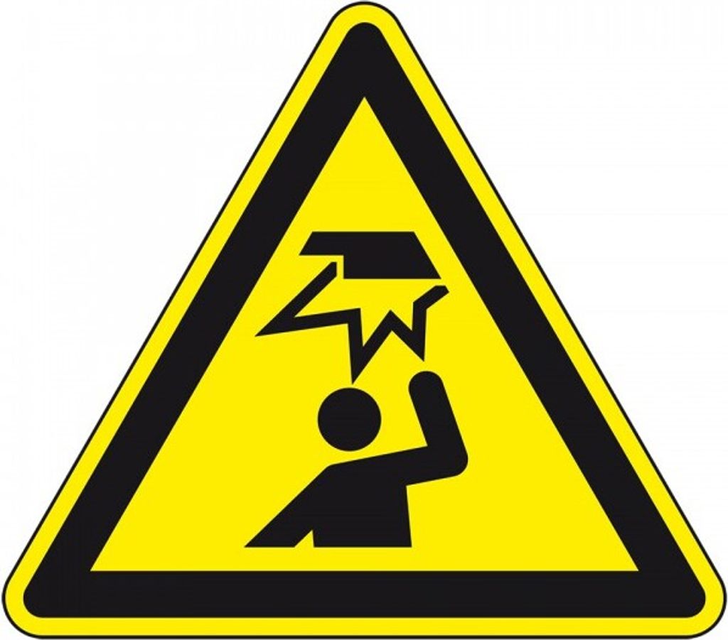 Dreifke Schild I Warnschild Warnung vor Hindernissen im Kopfbereich, Kunstst...