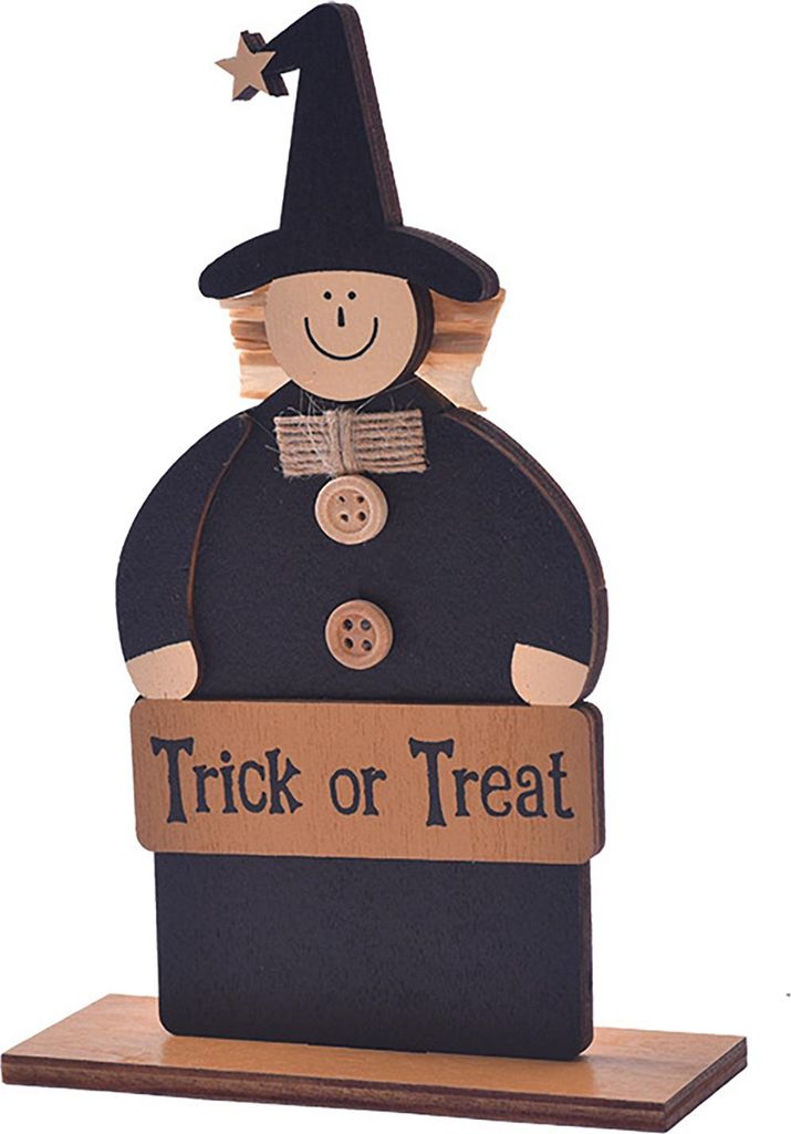 Halloween-Geisterschild aus Holz, niedliche Geisterhexe, Kürbis, mehrstufige Tablett-Dekoration für Zuhause, Regal, Kaminsims, Tischplatte, Fenst...