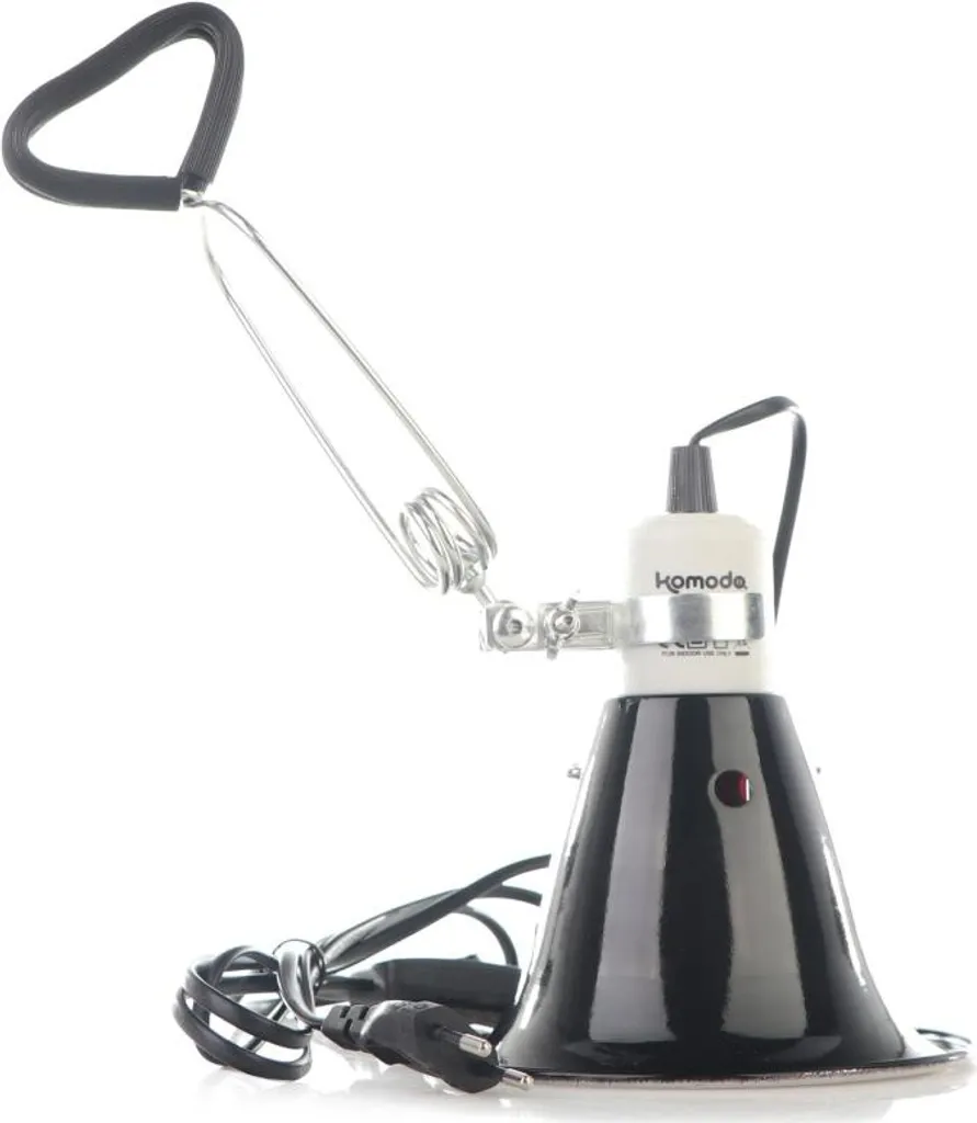 Lampe à Pince Chauffante Noire Komodo pour Terrariums et Reptiles Divers