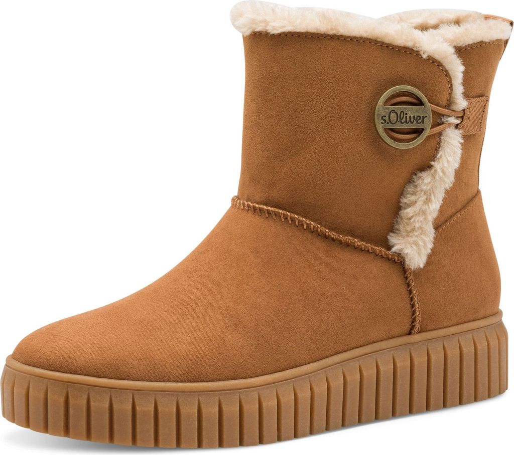 Damen Stiefelette Plateau Vegan Braun Größe 40 EU