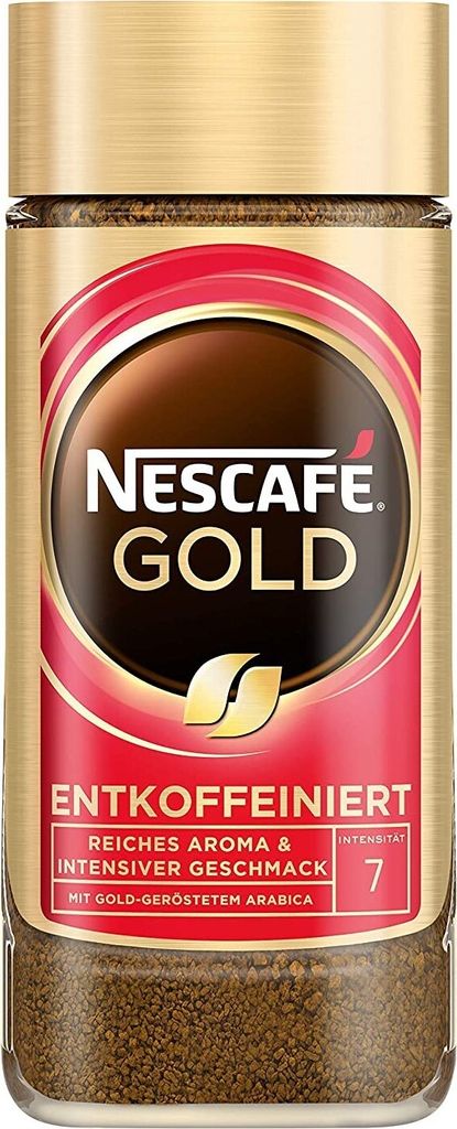 Nescafé Gold Entkoffeiniert, Löslicher Kaffee (100g Glas) Produktbild 