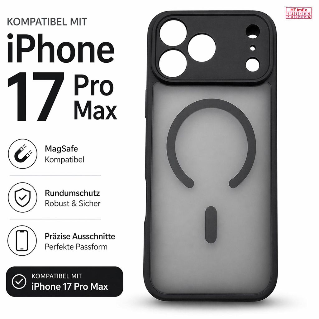 iPhone 17 Pro Max Magnetic TPU Case compatible with MagSafe Camera Guard Slim Durable
