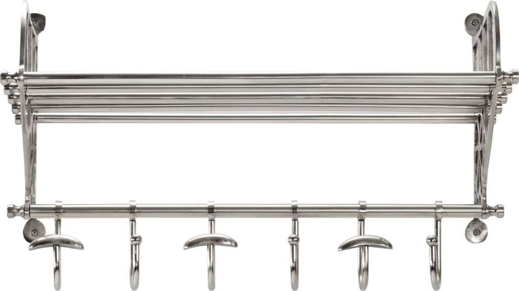 vidaXL Wandgarderobe mit Kleiderhaken Aluminium Produktbild 