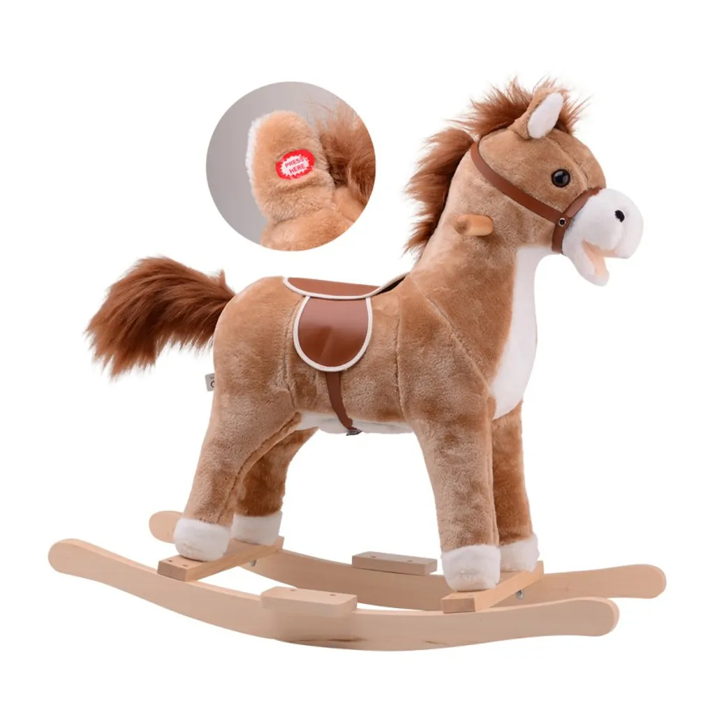 Cheval à bascule en bois vintage 22227 - 2 coloris assortis au choix
