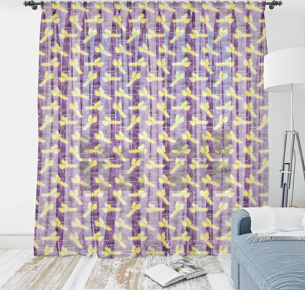 Arazzo Tropicale Lavabile ABAKUHAUS 135x274 - Raso Pappagalli Esotici