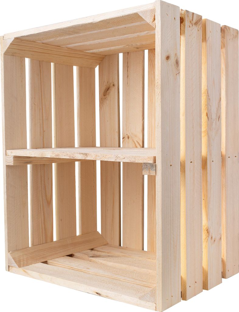 Creative Deco Caisse en Bois Naturel avec Etagere 50 x 40 x Image du produit 