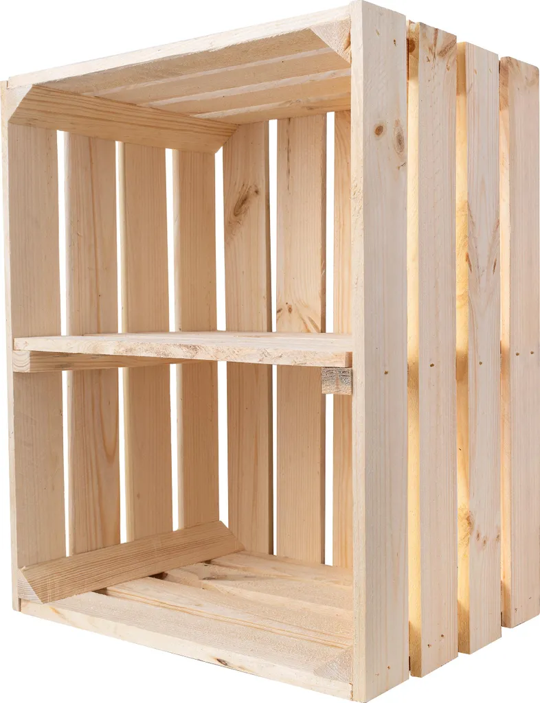 Optimiser Petit Espace : Caisse Bois avec Étagère 50x40x30 cm pour Rangement
