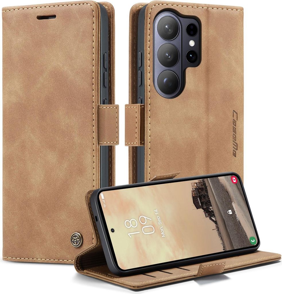 Samsung Galaxy S26 Ultra Hülle - CaseMe 013 Klapphülle - Braun