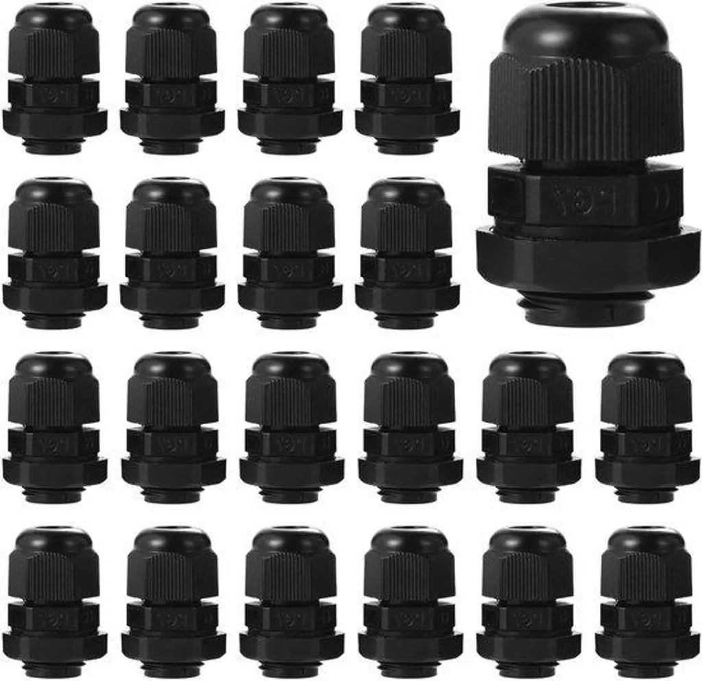 Presse-étoupe étanche réglable en nylon noir pour câble de 3,5-6,5mm