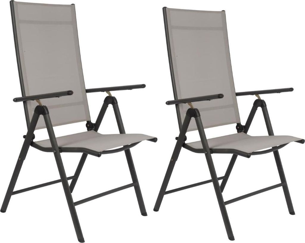 Santiago Campingstuhl Set 2er Santiago – Klappstühl mit Aluminiumrahmen - Strandstuhl 7-fach Verstellbar– Gartenstühle Ideal für Garten, Bal...