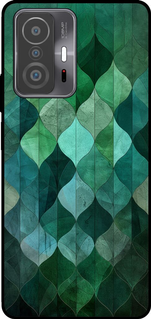Smartphonica Handyhülle Geeignet für Xiaomi 11T / 11T Pro mit grünen Blättern drucken - TPU backcover Fall grüne Blätter Design