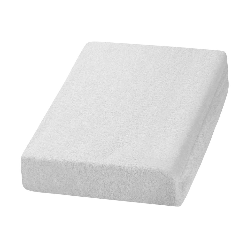 A white, textured product, likely a mattress or cover, shown from a slight angle.