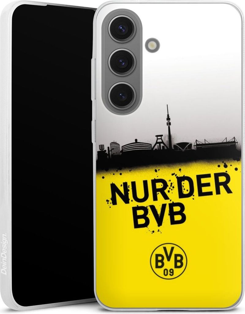 DeinDesign Slim Hülle für Samsung Galaxy S25 Silikon Case Ultra Dünn Handyhülle BVB Borussia Dortmund Statement