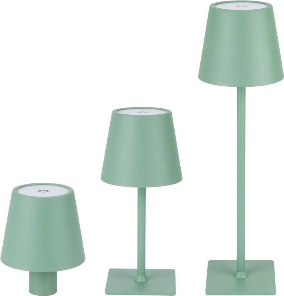 Tischleuchte TAZA 3,5W LED Akku Lampe | 400lm | CCT 3000K/4000K/5000K | IP54 | Grün | 4in1 Lite | Touch-Dimmer | 2x2000mAh | Indoor & Outdoor